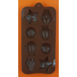 Szilikon csoki öntő forma kagyló csillag halacska 8 darabos 