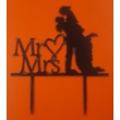 Mr & Mrs fekete beszúrható dísz
