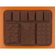 Szilikon csoki öntő forma táblás kocka három minta 9 darabos