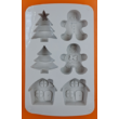 Karácsonyi vegyes figurák 6 darabos szilikon sütőforma