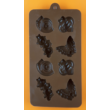 Szilikon csoki öntő forma lepke csiga kukac 8 darabos 