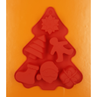 Karácsonyi figurák 6 darabos fenyő alakú szilikon sütőforma