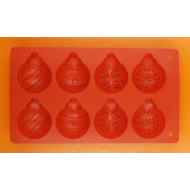 Karácsonyi díszek 8 darabos szilikon sütőforma