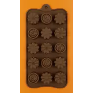 Szilikon csoki öntő forma virágok 15 darabos 