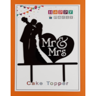 Mr & Mrs fekete beszúrható dísz
