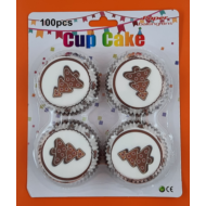 Karácsonyi muffin papír 100 darabos mézeskalács fenyő