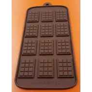 Szilikon csoki öntő forma mini táblás 12 darabos 