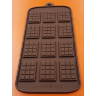 Szilikon csoki öntő forma mini táblás 12 darabos 