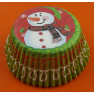 Karácsonyi muffin papír 50 darabos hóember 3