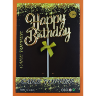 Happy Birthday fényes arany beszúrható dísz