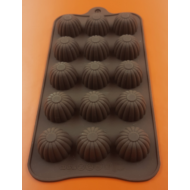 Szilikon csoki öntő forma díszes félgömbök 15 darabos 
