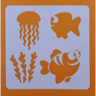 Stencil halak és medúza