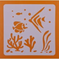 Stencil halak és korall