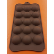 Szilikon csoki öntő forma félgömbök 15 darabos 