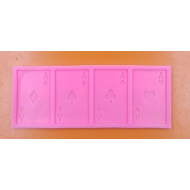Szilikon forma 4 darabos kártya lapok ászok