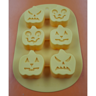 Halloween tökök hat részes szilikon sütőforma