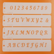 Stencil nyomtatott betűk számok