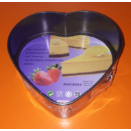 Kapcsos tortaforma fekete szív 22cm