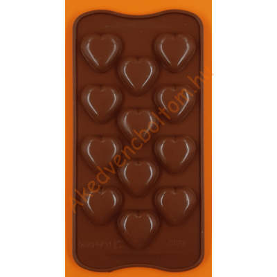 Szilikon csoki öntő forma 3D szívek 12 darabos 