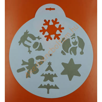 Stencil karácsonyi 6 ábrával