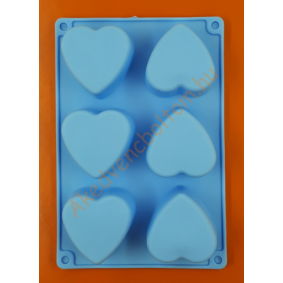 Mély szív 6 darabos szilikon sütőforma