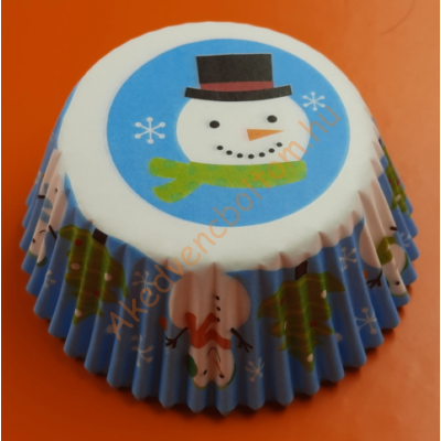 Karácsonyi muffin papír 50 darabos hóember 2