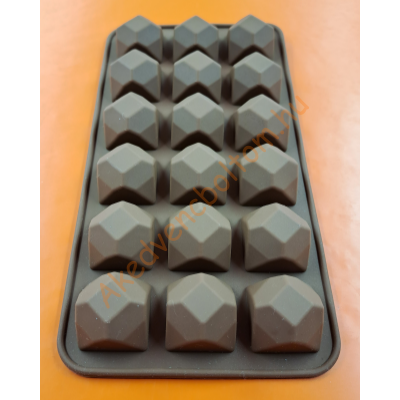Szilikon csoki öntő szögletes ékkő forma 18 darabos 
