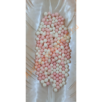 Cukor gyöngy mix fehér-rózsaszín 5mm