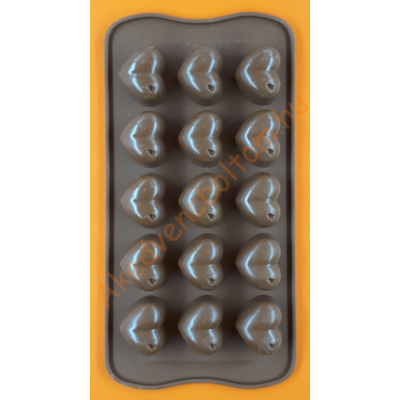 Szilikon csoki öntő forma szívek 15 darabos 